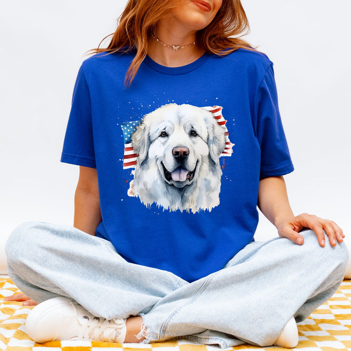 Great Pyrenees American Flag T-Shirt - Embellish by Jackie - Handmade Greeting Cards