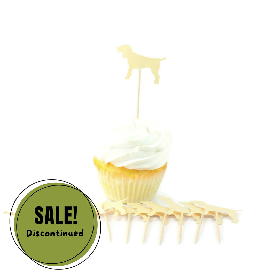 Dog Cupcake Toppers Set of 12 | Yellow Standard Dog Cake Topper | Dog Party Decorations | Pet Decor