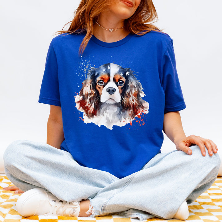 Cavalier King Charles Spaniel Patriotic Tee | Dog Flag Shirt