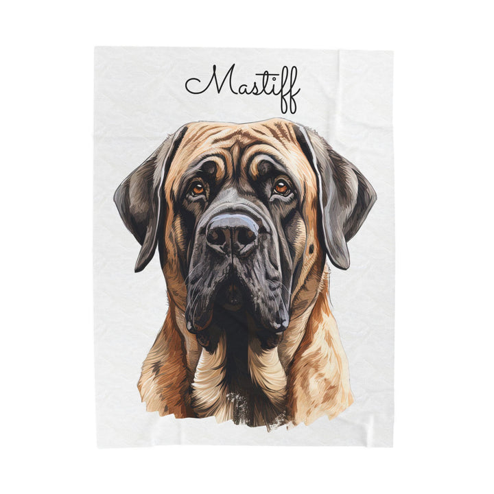 English Mastiff Velveteen Plush Blanket with White Background - 3 Sizes available cozy throw dog lover - Pet mom gift