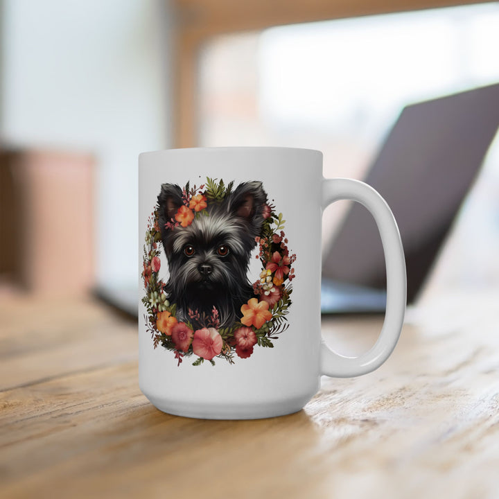 Affenpinscher with Autumn Wreath Mug | Ceramic Coffee Cup