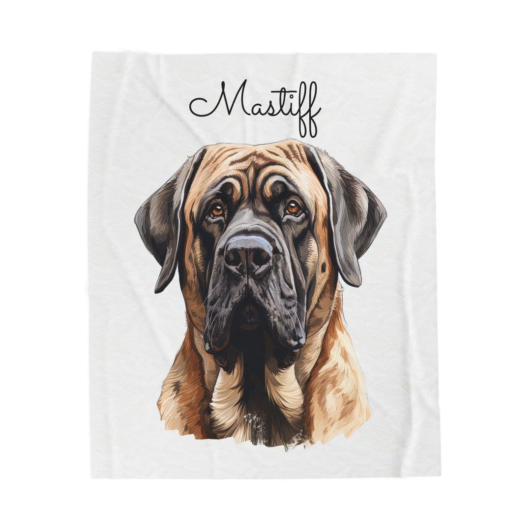 English Mastiff Velveteen Plush Blanket with White Background - 3 Sizes available cozy throw dog lover - Pet mom gift