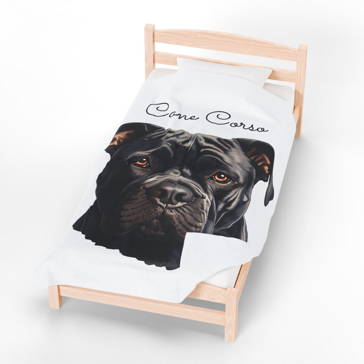 Cane Corso Velveteen Plush Blanket with White Background - 3 Sizes available cozy throw dog lover - Pet mom gift