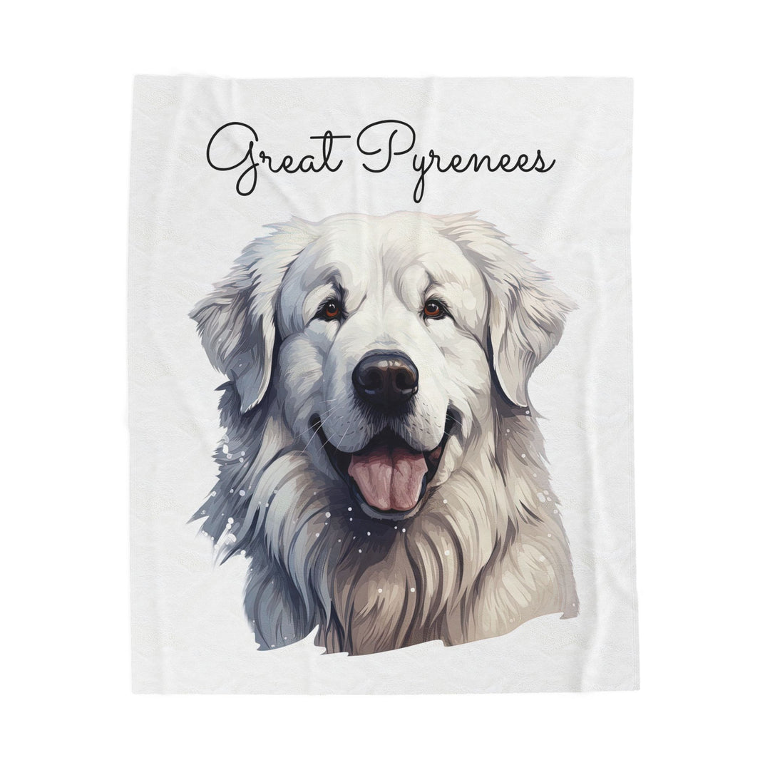 Great Pyrenees Velveteen Plush Blanket | Cozy Dog Throw - Embellish by Jackie - Handmade Greeting Cards