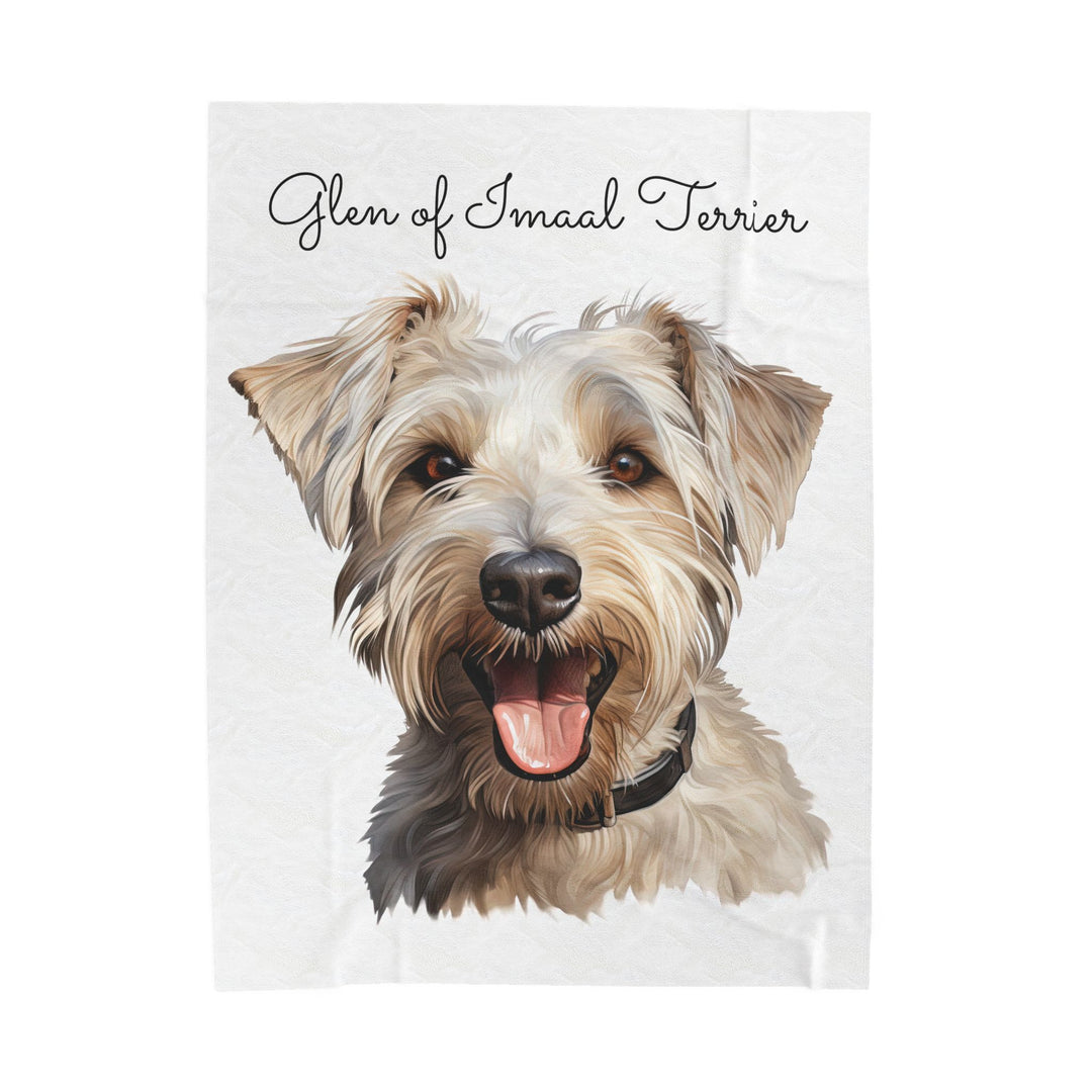 Wheaten Glen of Imaal Terrier Portrait Velveteen Plush Blanket | Dog Pet Throw