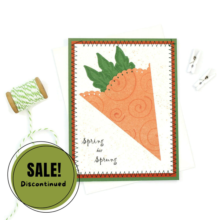 Spring Greeting Card - Handmade Greeting Card with Carrot - Welcome Spring Card - Easter - Embellish by Jackie - Handmade Greeting Cards