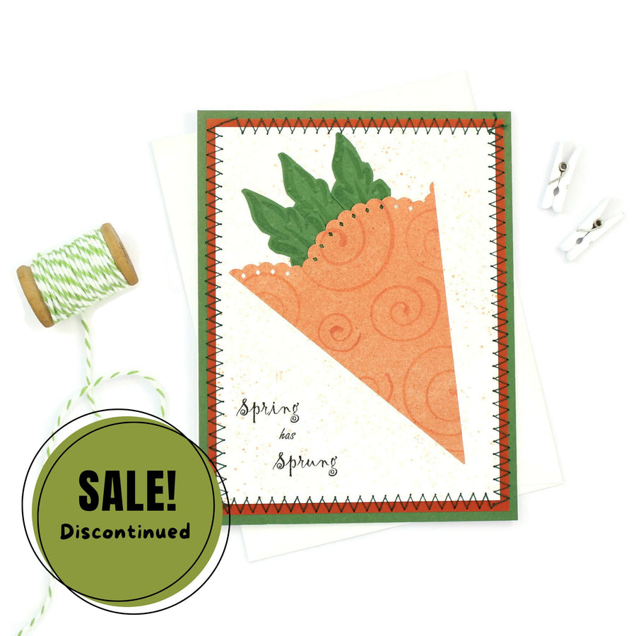 Spring Greeting Card - Handmade Greeting Card with Carrot - Welcome Spring Card - Easter - Embellish by Jackie - Handmade Greeting Cards