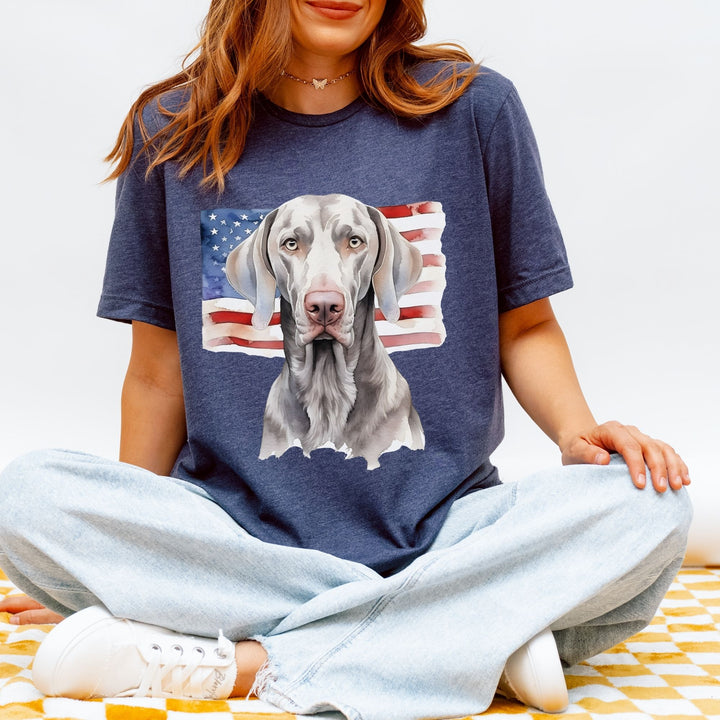 Weimaraner Dog Patriotic T-Shirt | American Flag Tee - Embellish by Jackie - Handmade Greeting Cards