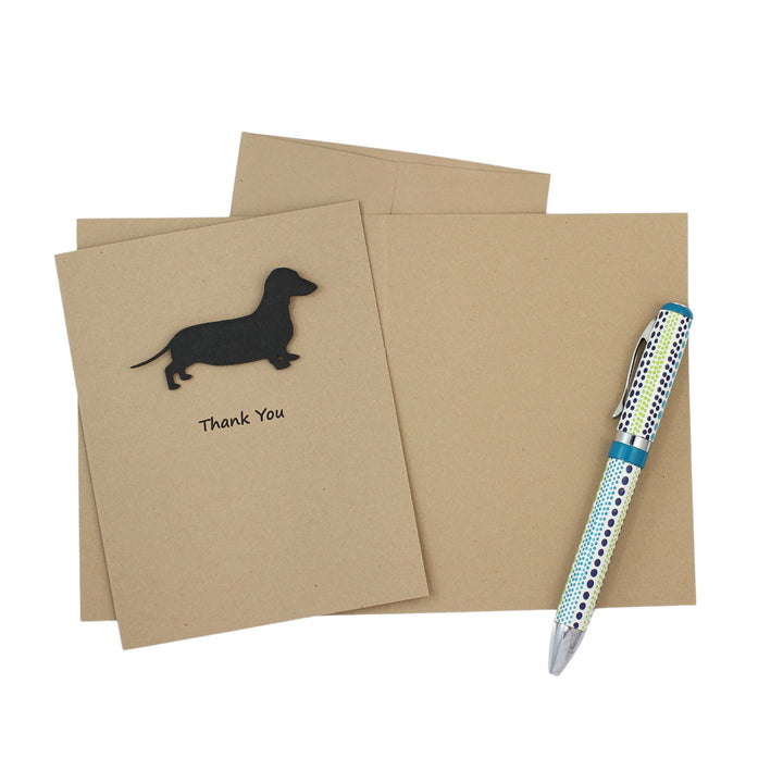 Smooth Dachshund Thank You Card | 25 Dog Colors Available | Choose Inside Phrase | Single Card or 10 Pack