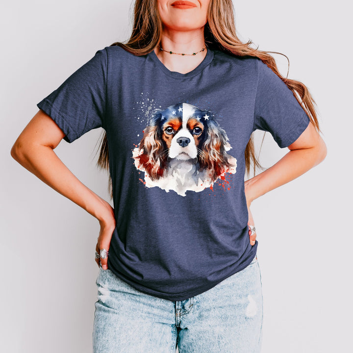 Cavalier King Charles Spaniel Patriotic Tee | Dog Flag Shirt
