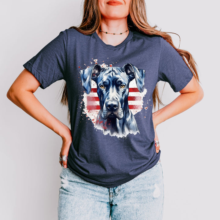 American Flag Great Dane T-Shirt | Black Great Dane Tee