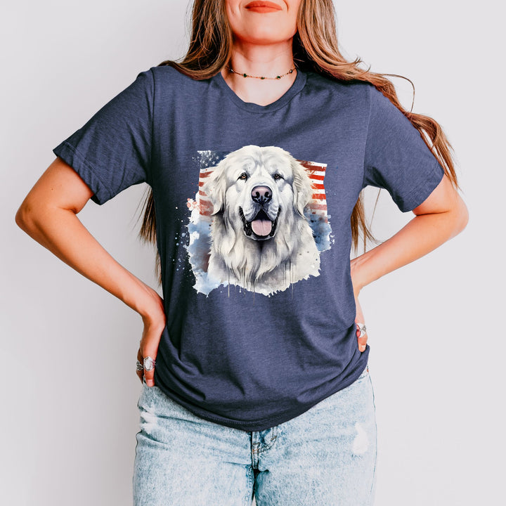 Great Pyrenees American Flag Watercolor Tee | Dog Patriotic Shirt - Embellish by Jackie - Handmade Greeting Cards