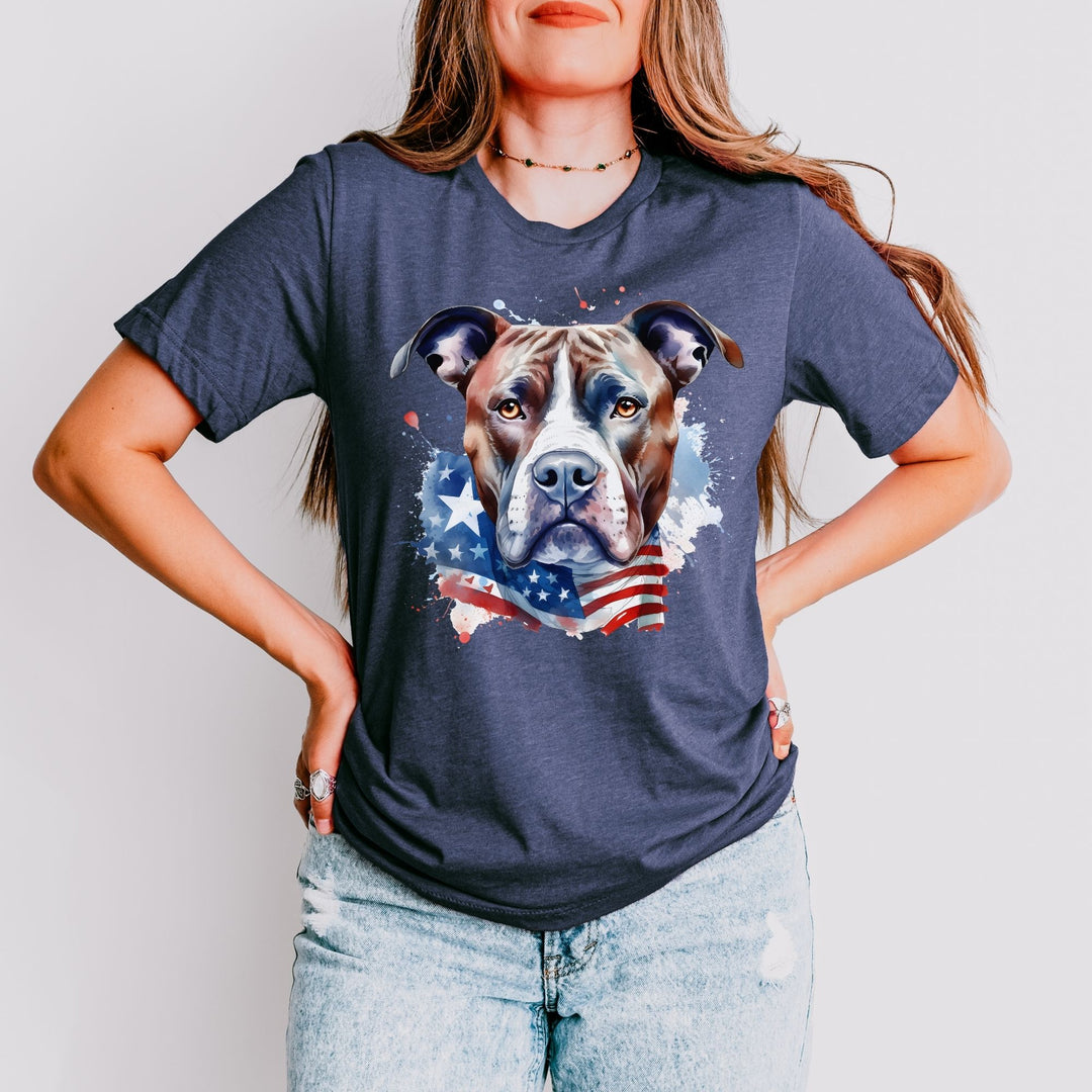 American Flag American Pit bull Terrier Tee | Patriotic Pit Bull T-Shirt