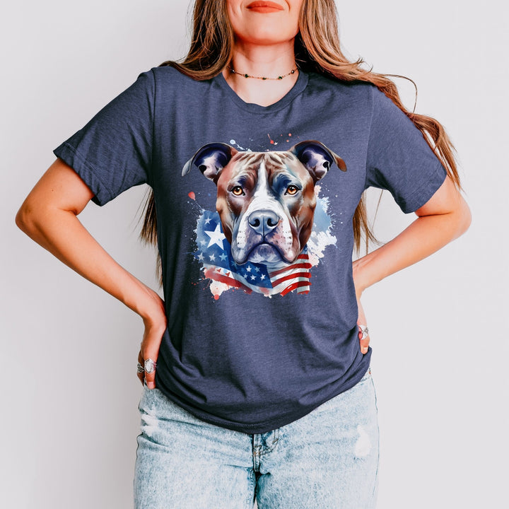 American Flag American Pit bull Terrier Tee | Patriotic Pit Bull T-Shirt