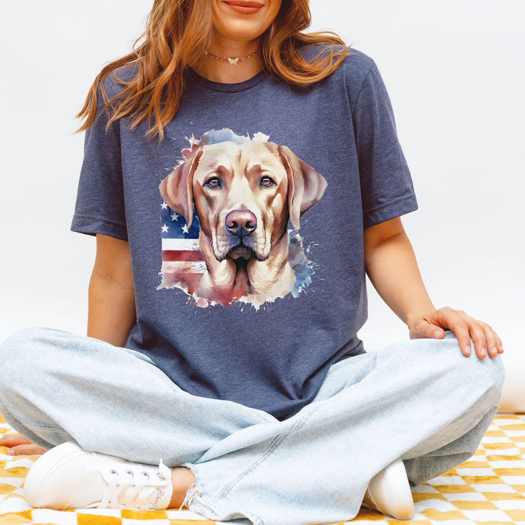 Yellow Labrador Retriever 4th of July Patriotic Bella Canvas T-shirt - Embellish by Jackie - Handmade Greeting Cards