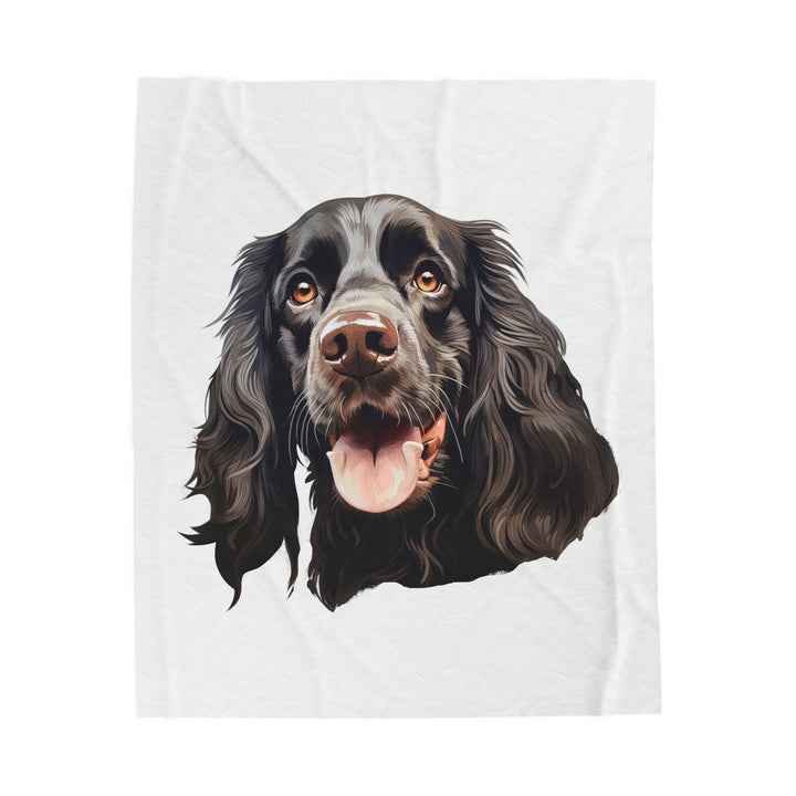 Chocolate Brown Cocker Spaniel Face Velveteen Plush Blanket - Embellish by Jackie - Handmade Greeting Cards
