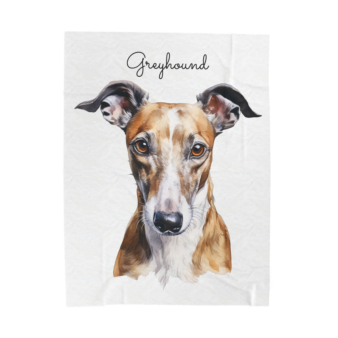 Greyhound dog velveteen plush blanket | cozy fleece throw - Embellish by Jackie - Handmade Greeting Cards