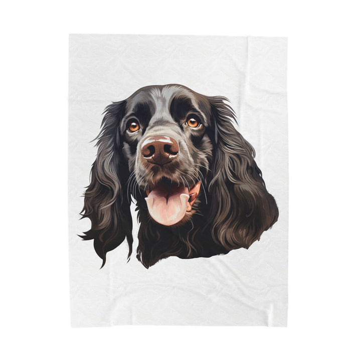 Chocolate Brown Cocker Spaniel Face Velveteen Plush Blanket - Embellish by Jackie - Handmade Greeting Cards
