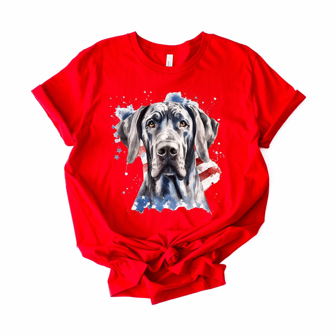 Patriotic Black Great Dane Tee | American Flag Dog Shirt - Embellish by Jackie - Handmade Greeting Cards