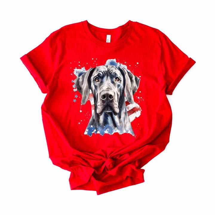 Patriotic Black Great Dane Tee | American Flag Dog Shirt - Embellish by Jackie - Handmade Greeting Cards