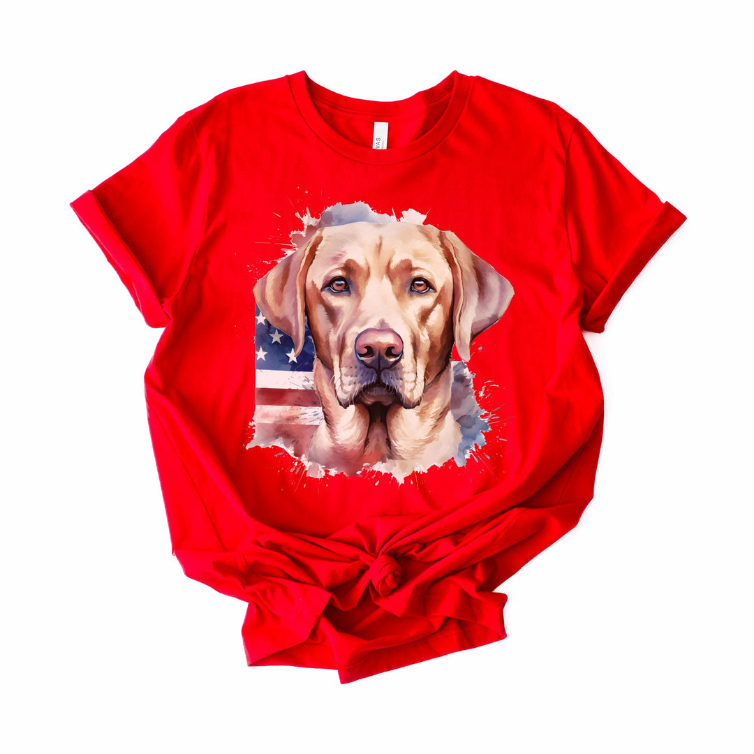 Yellow Labrador Retriever 4th of July Patriotic Bella Canvas T-shirt - Embellish by Jackie - Handmade Greeting Cards