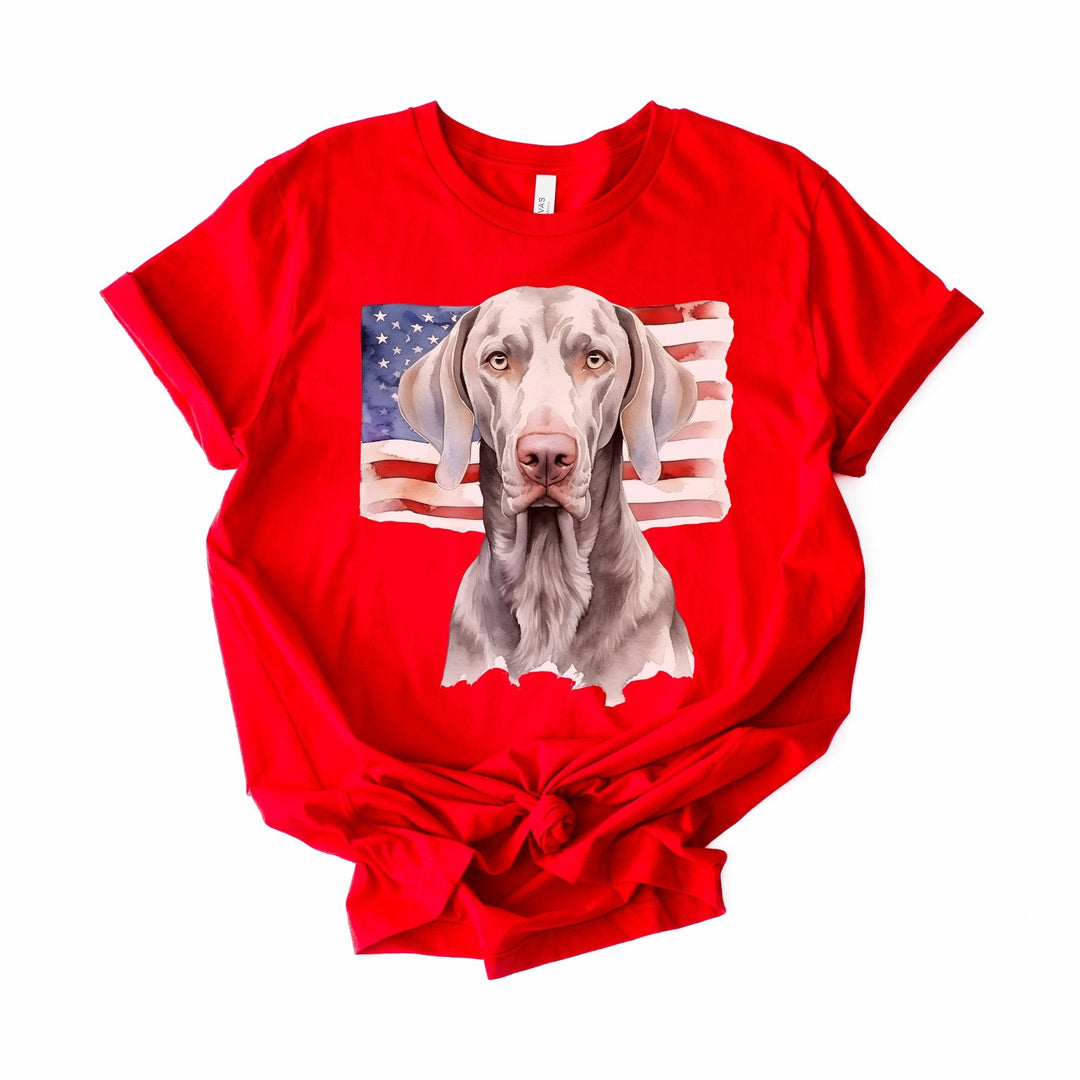 Weimaraner Dog Patriotic T-Shirt | American Flag Tee - Embellish by Jackie - Handmade Greeting Cards