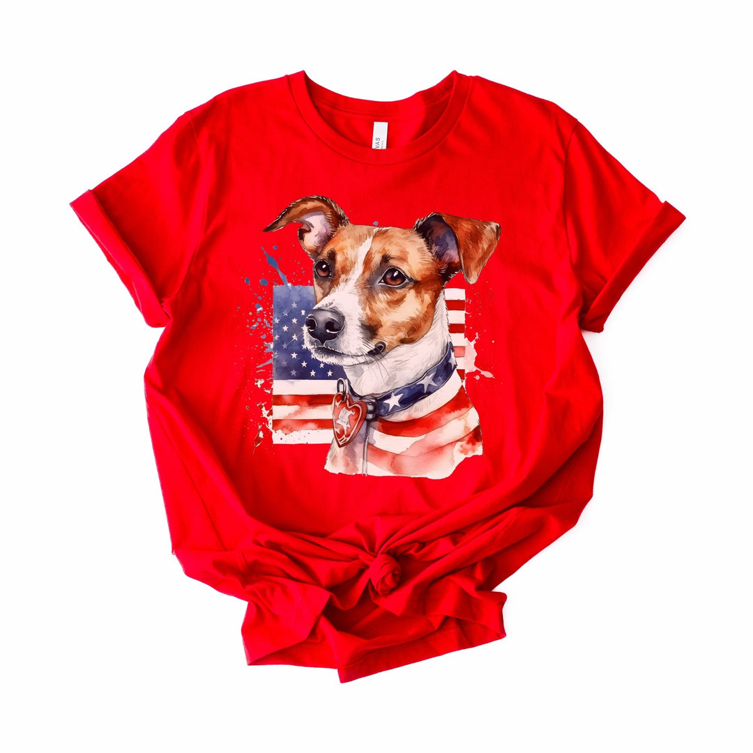 Patriotic Jack Russell Terrier 4th of July T-Shirt | American Flag Dog Tee