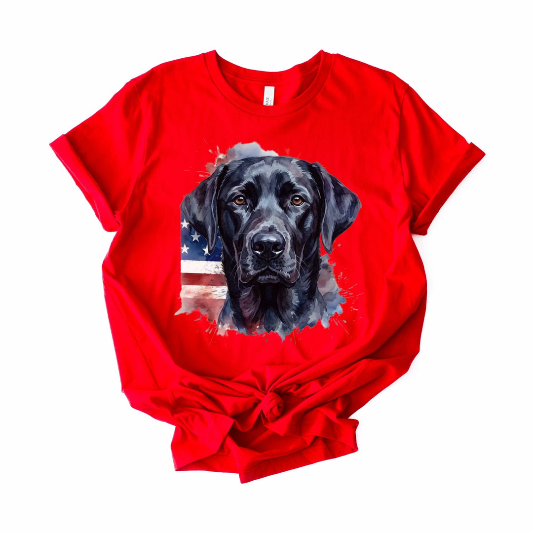 American Flag Black Labrador Retriever T-Shirt | Patriotic Dog Tee