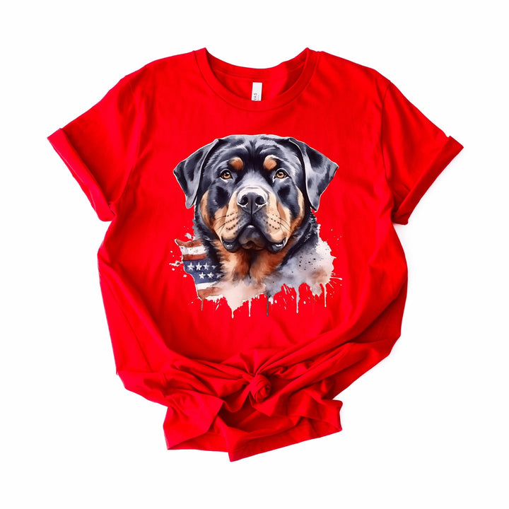 American Flag Rottweiler Watercolor T-Shirt | Dog Lover Tee - Embellish by Jackie - Handmade Greeting Cards