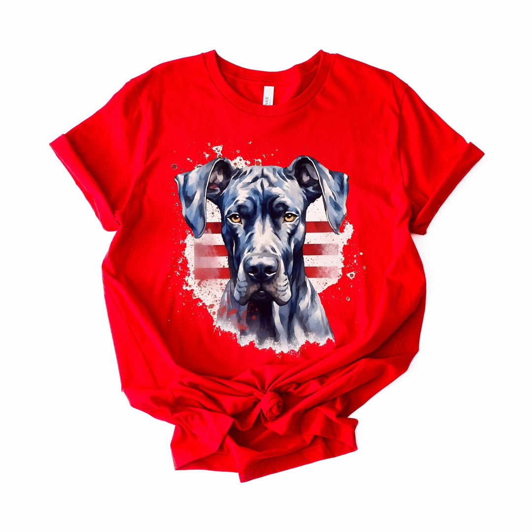 American Flag Great Dane T-Shirt | Black Great Dane Tee
