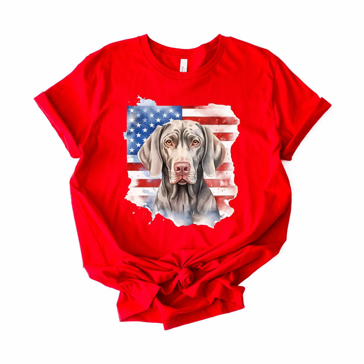 Weimaraner American Flag Tee | Weimaraner Dog Shirt - Embellish by Jackie - Handmade Greeting Cards