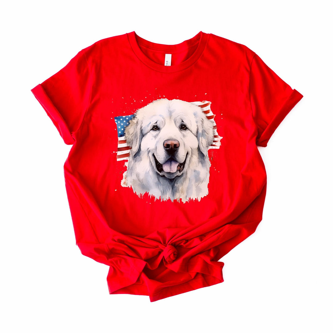 Great Pyrenees American Flag T-Shirt - Embellish by Jackie - Handmade Greeting Cards