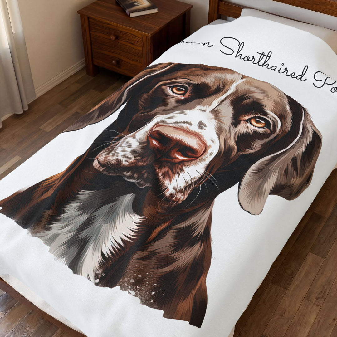 German Shorthaired Pointer Velveteen Plush Blanket - Embellish by Jackie - Handmade Greeting Cards