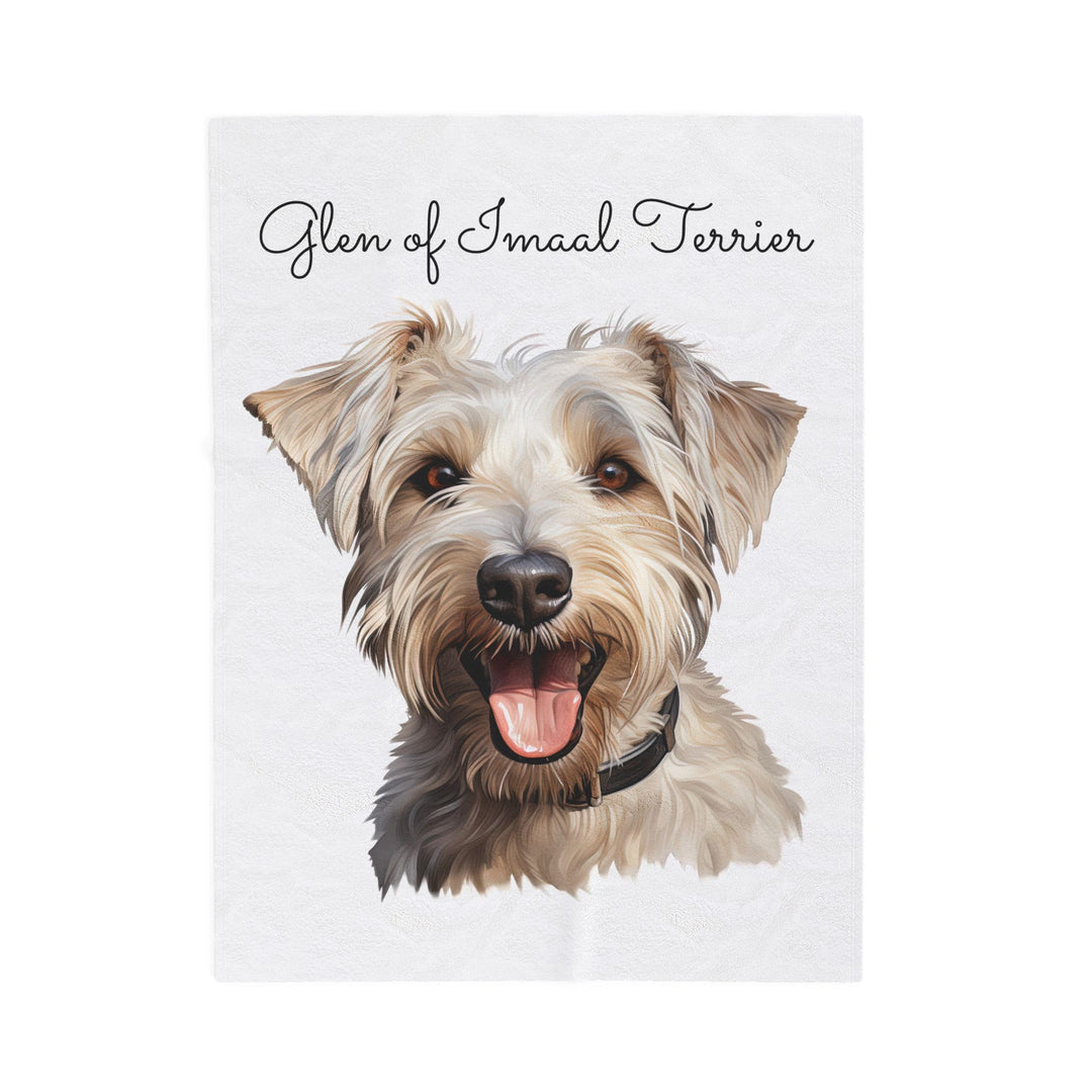 Wheaten Glen of Imaal Terrier Portrait Velveteen Plush Blanket | Dog Pet Throw