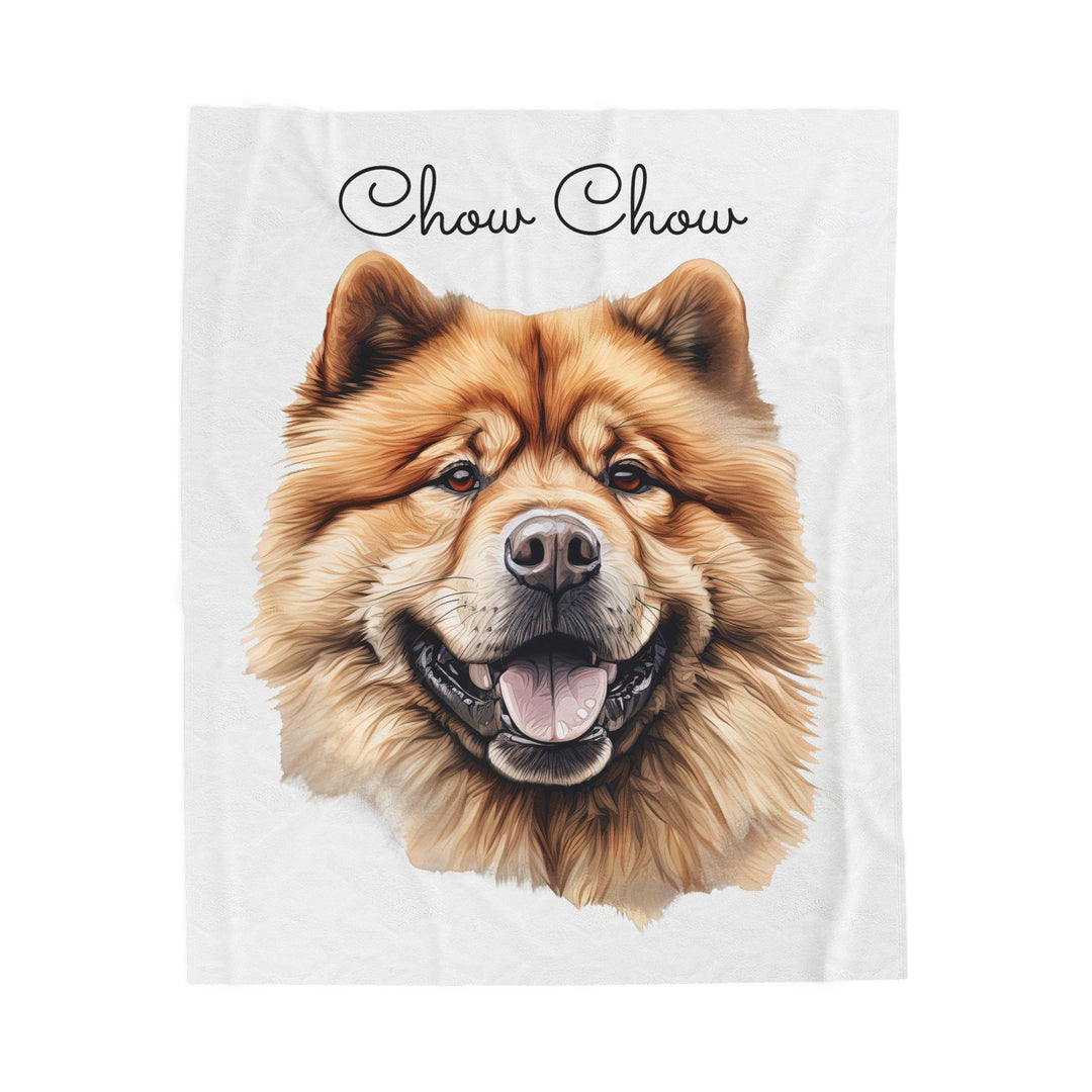 Chow Chow Velveteen Plush Blanket with White Background - 3 Sizes available cozy throw dog lover - Pet mom gift