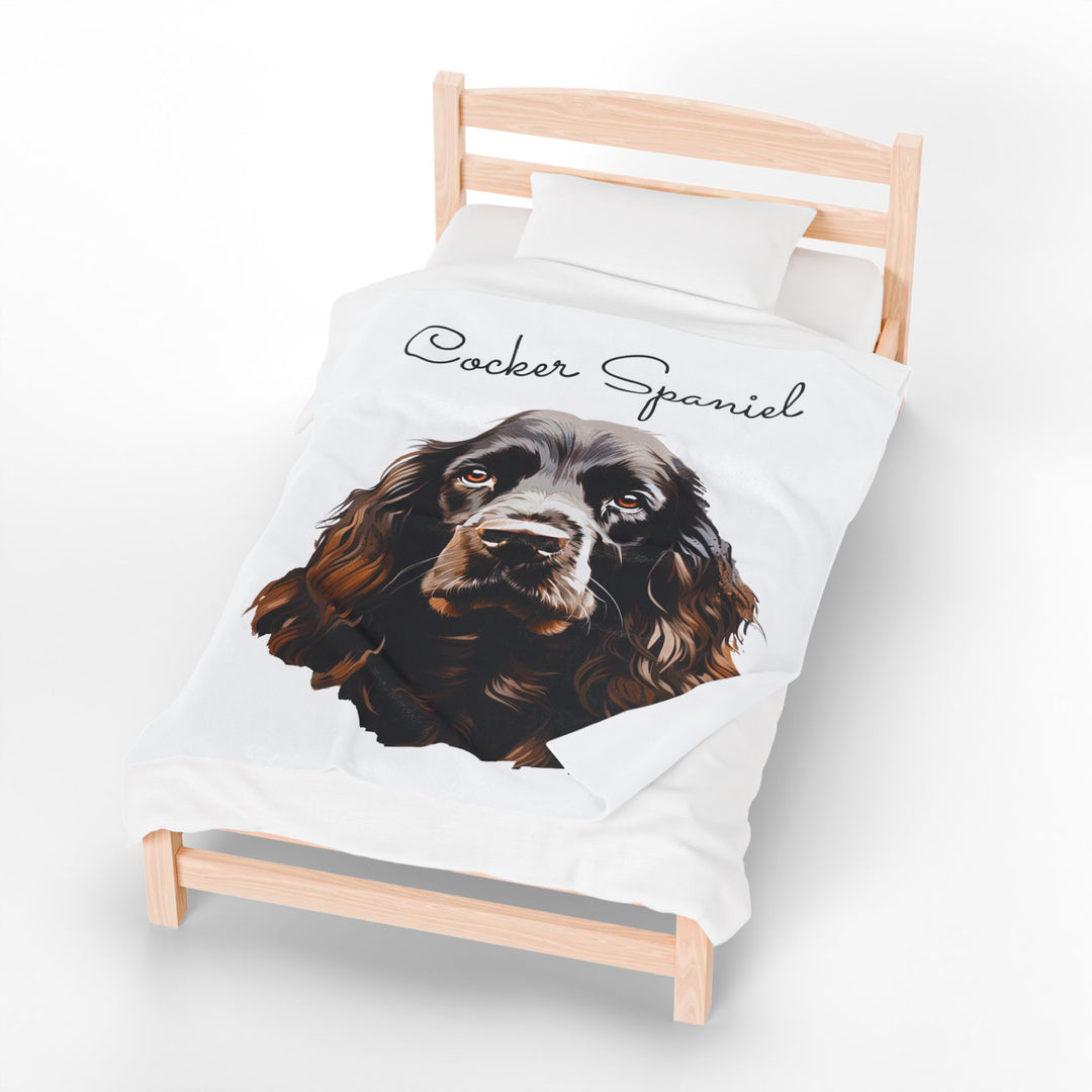 Brown Cocker Spaniel Dog Face Velveteen Plush Blanket - Embellish by Jackie - Handmade Greeting Cards
