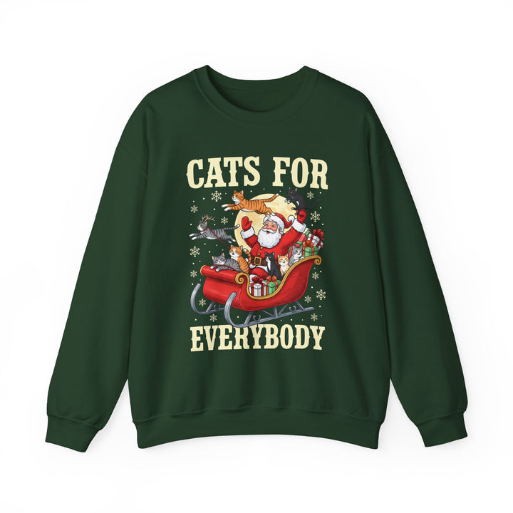 Cats For Everybody Christmas Sweatshirt – Santa & Cat Holiday Crewneck - Embellish by Jackie - Handmade Greeting Cards