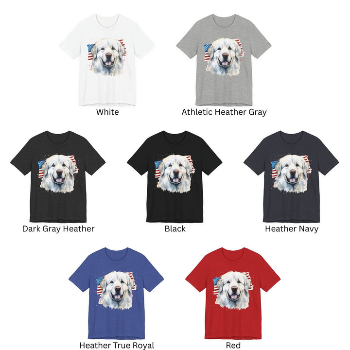 Great Pyrenees American Flag T-Shirt - Embellish by Jackie - Handmade Greeting Cards