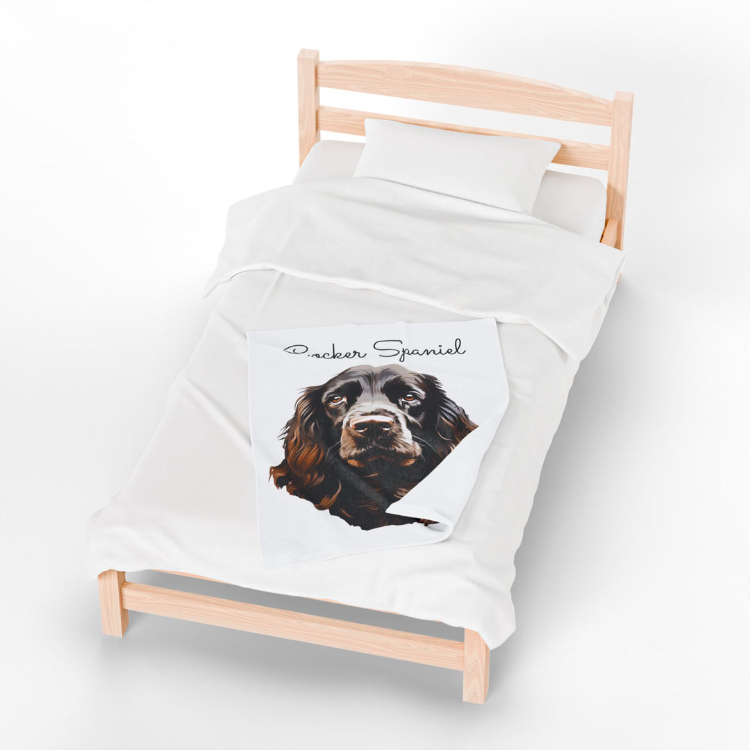 Brown Cocker Spaniel Dog Face Velveteen Plush Blanket - Embellish by Jackie - Handmade Greeting Cards