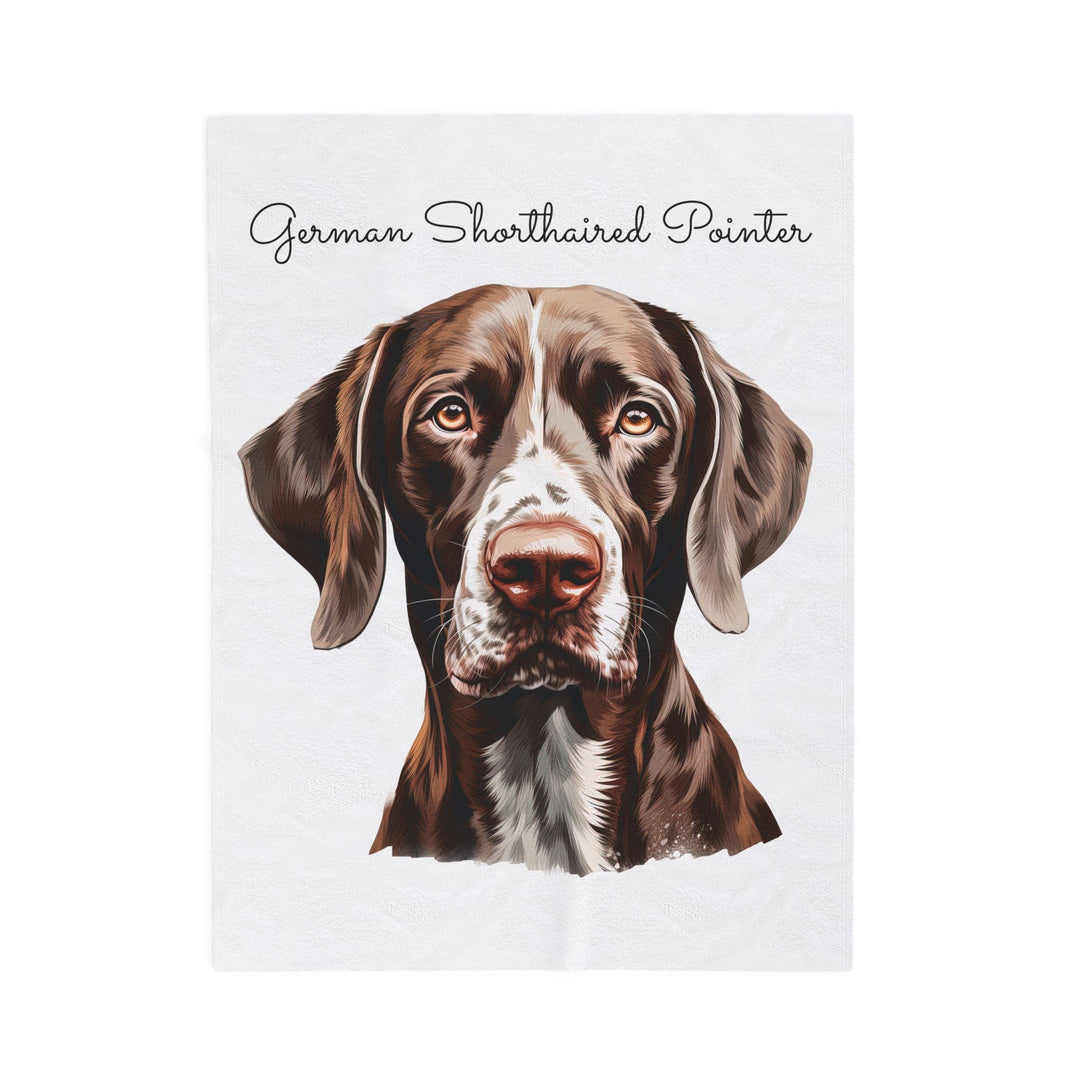 German Shorthaired Pointer Velveteen Plush Blanket - Embellish by Jackie - Handmade Greeting Cards