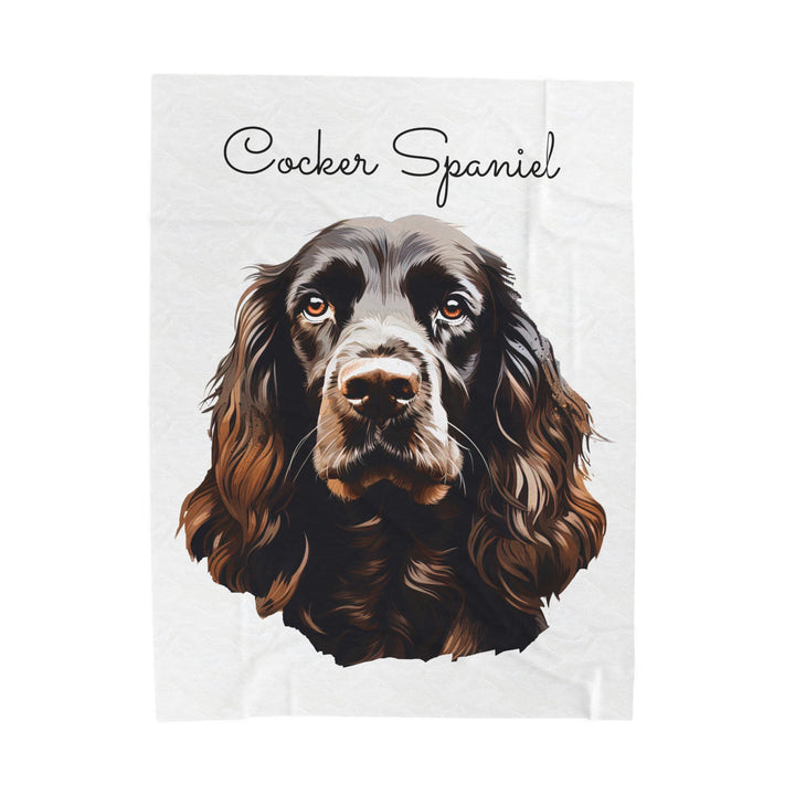 Brown Cocker Spaniel Dog Face Velveteen Plush Blanket - Embellish by Jackie - Handmade Greeting Cards