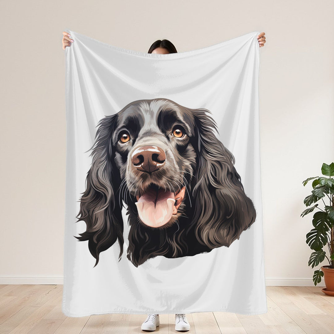 Chocolate Brown Cocker Spaniel Face Velveteen Plush Blanket - Embellish by Jackie - Handmade Greeting Cards