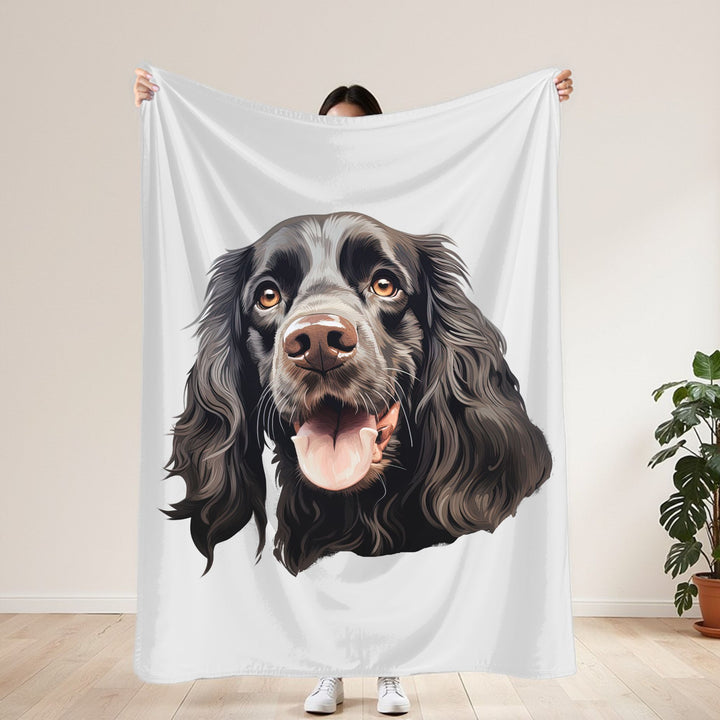 Chocolate Brown Cocker Spaniel Face Velveteen Plush Blanket - Embellish by Jackie - Handmade Greeting Cards