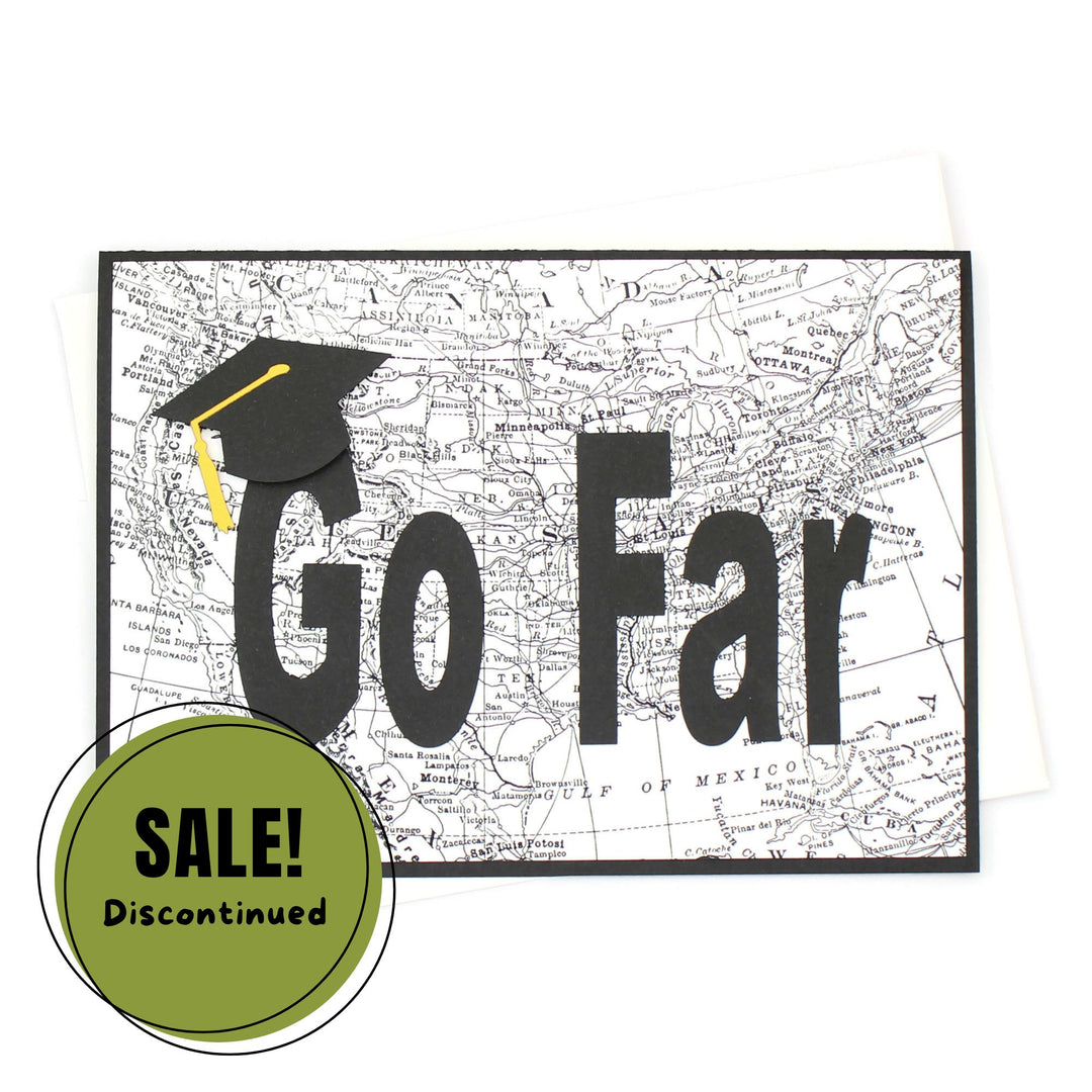 US Map Graduation Card | Handmade Go Far Congratulations Greeting Card | 5X7 Overstock