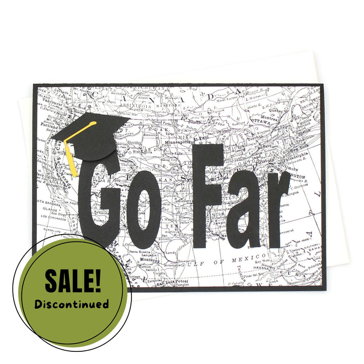 US Map Graduation Card | Handmade Go Far Congratulations Greeting Card | 5X7 Overstock