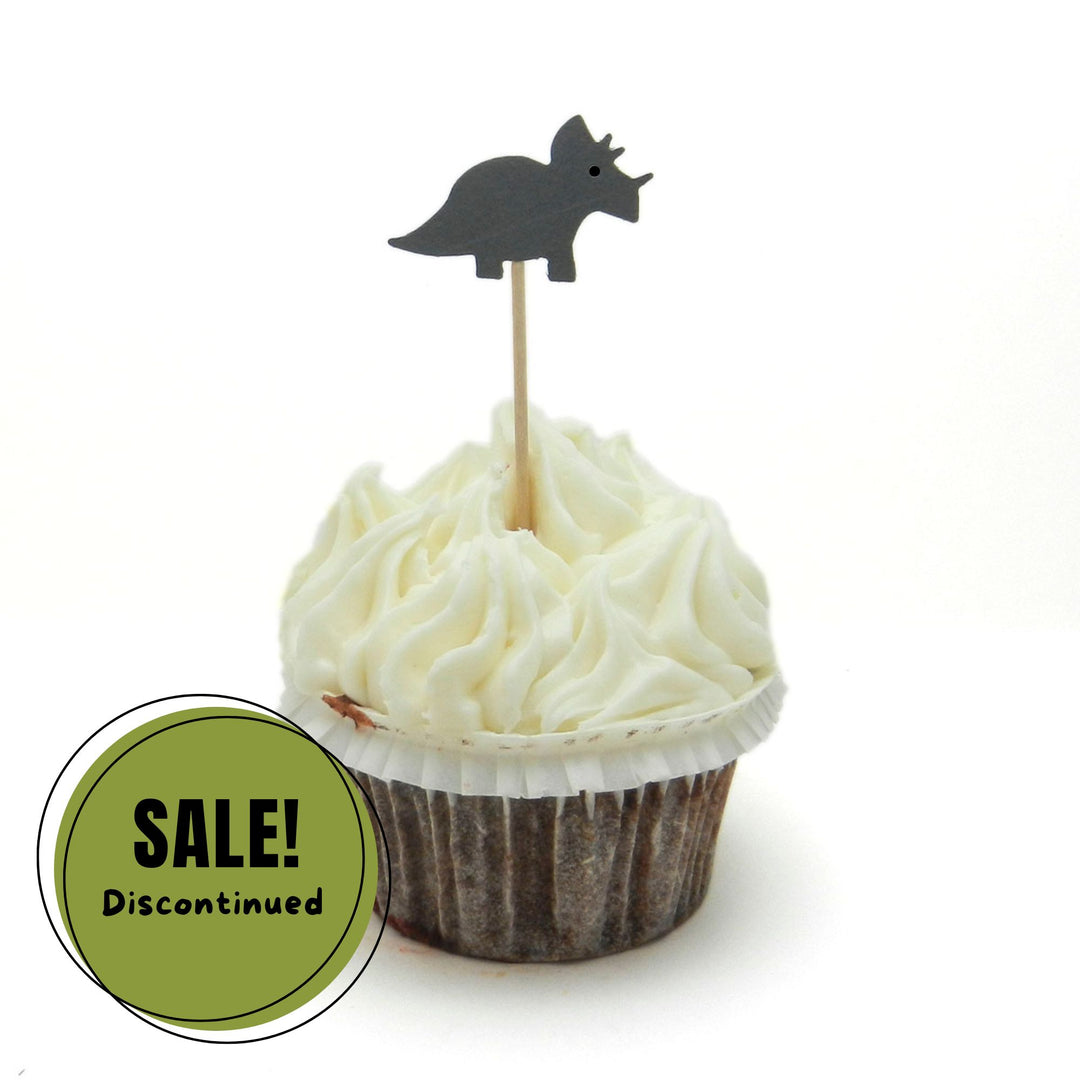 Triceratops Set of 12 Cupcake Toppers Dinosaur Cupcake Topper Birthday Dinosaur Topper Dinosaur Party Dinosaur Decor Dinosaur Cake Topper