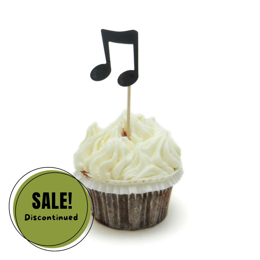 Music Note Cupcake Topper Set of 12 | Birthday Party Cake Topper | Music theme decorations