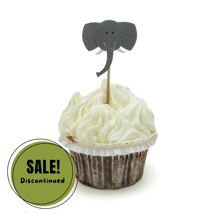 Elephant Cupcake Toppers Set of 12 Cupcake Topper Birthday Cake Topper Elephant Birthday Party Elephant Baby Shower Elephant Party Topper