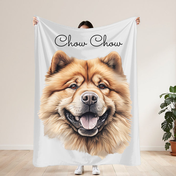 Chow Chow Velveteen Plush Blanket with White Background - 3 Sizes available cozy throw dog lover - Pet mom gift