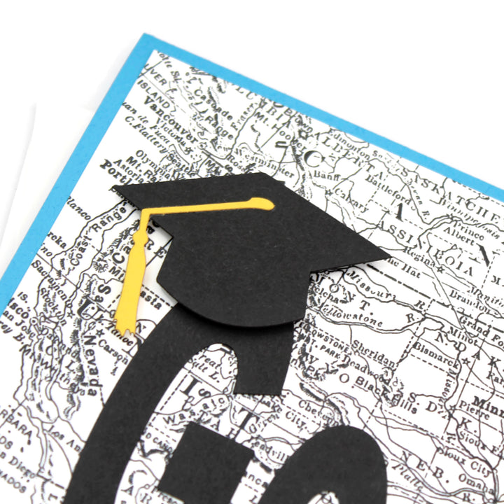 US Map Graduation Card | Handmade Go Far Congratulations Greeting Card | 5X7 Overstock